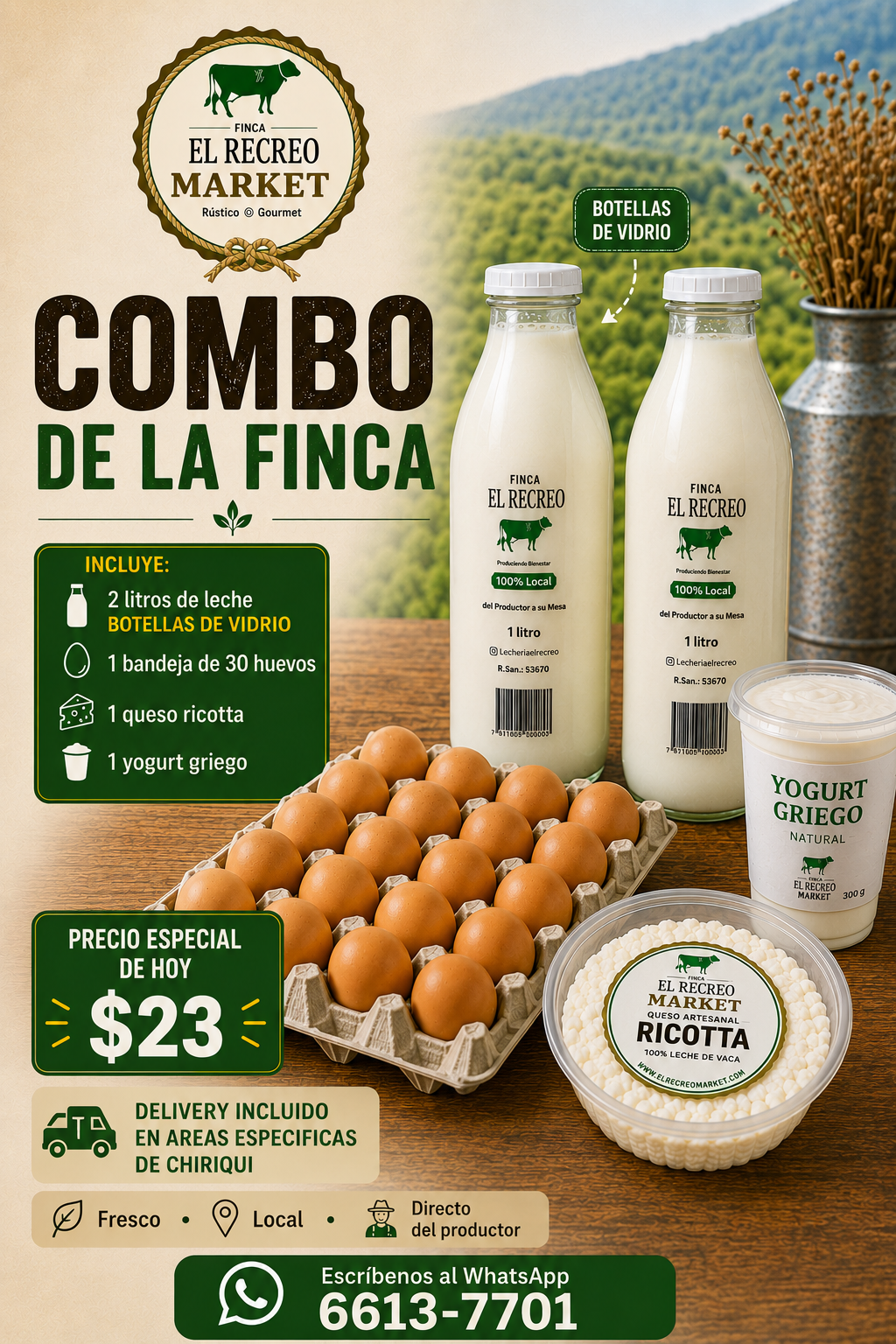 Combo Semanal con Botella de Vidrio